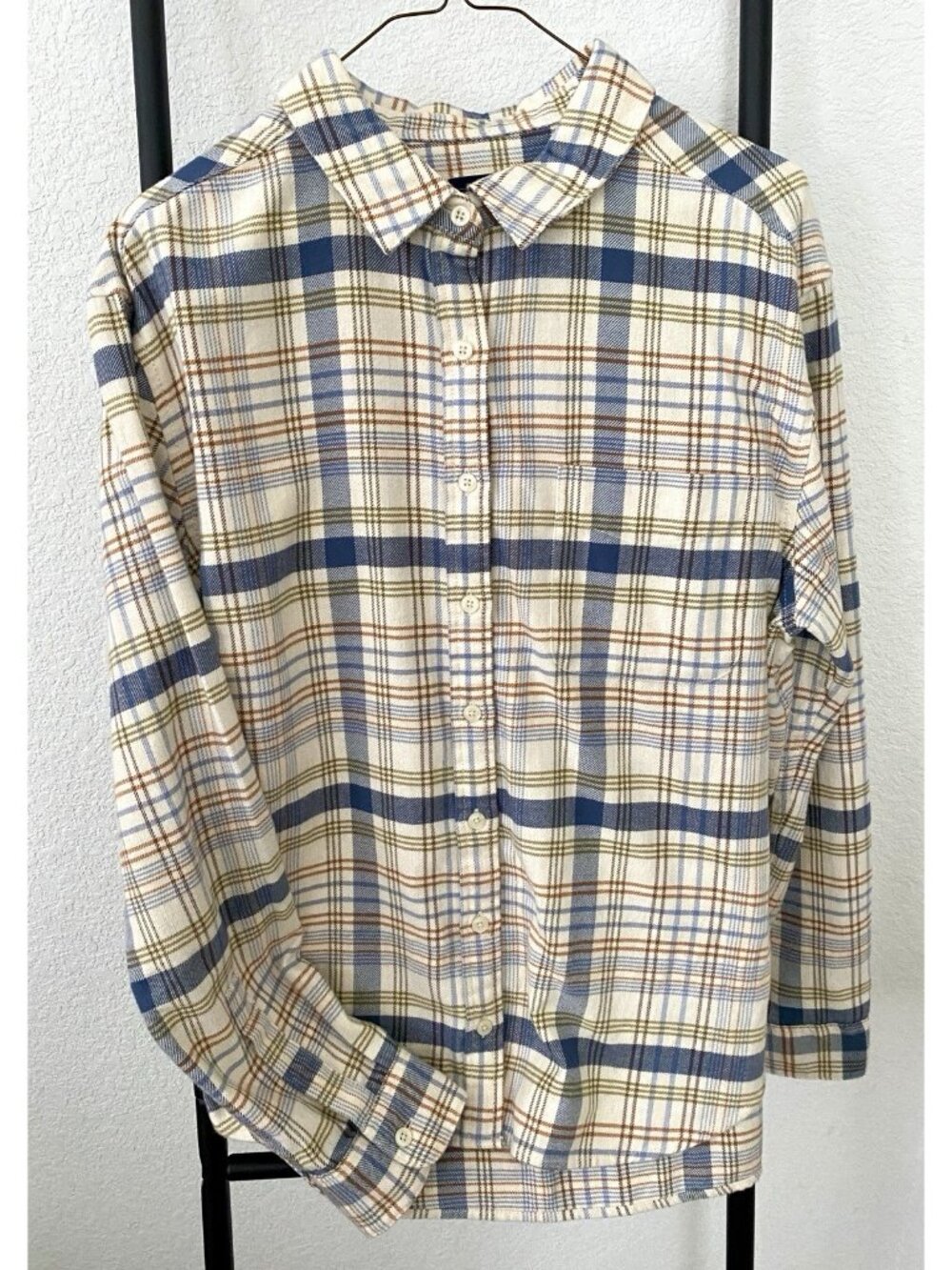 Pendleton Women’s Large 100% Cotton Plaid Flannel Shirt Blouse